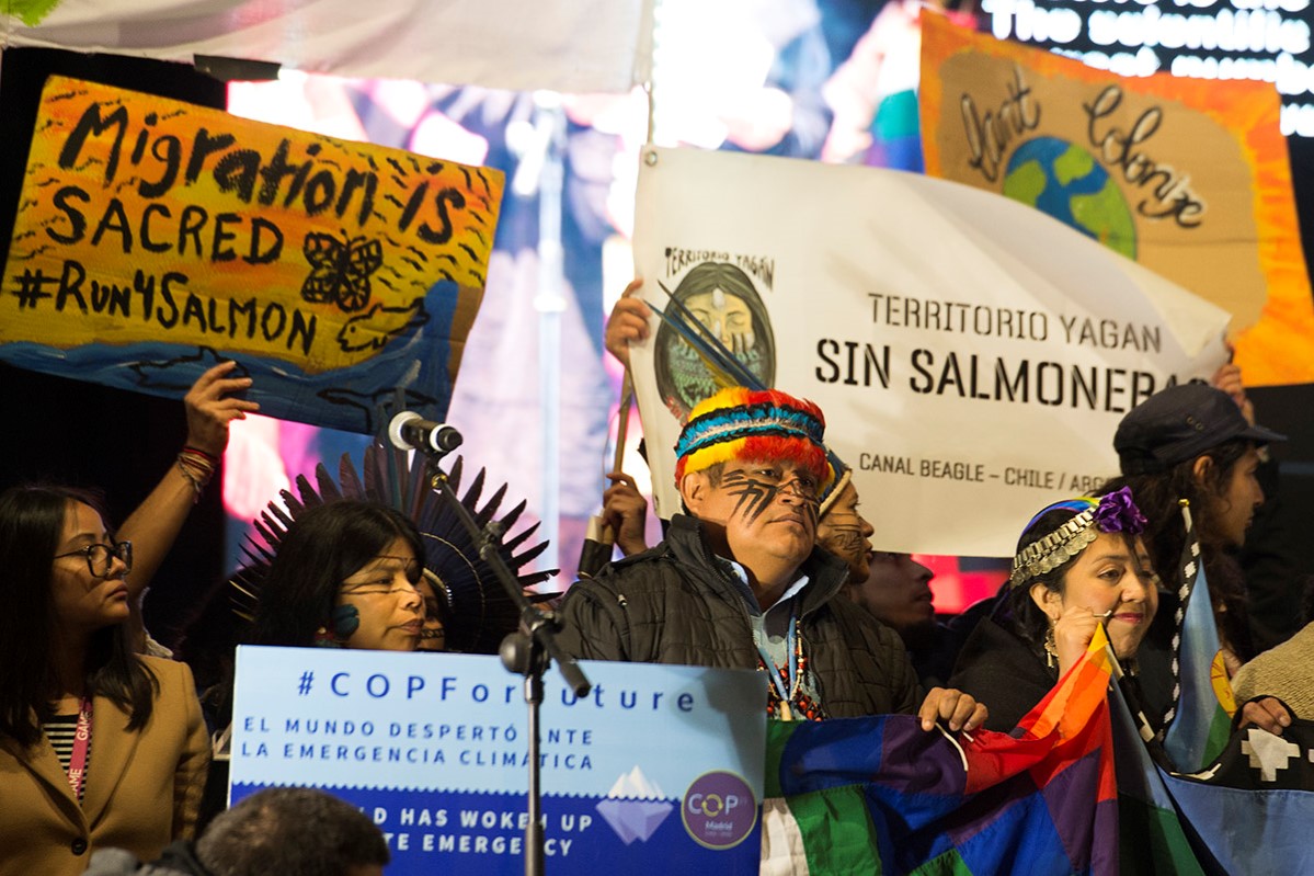 Press South  Climate, COP25, Indigenous, Madrid, activists, leaders, Nuevos Ministerios, Amazon, march, Latin America, climate change