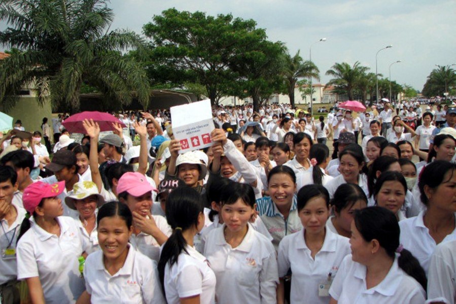 Streikende arbeidere i Vietnam, 2008
