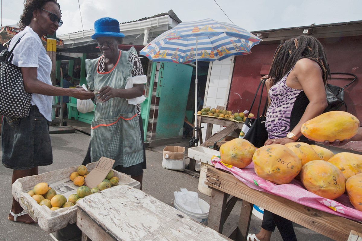 Copyright © fotograf  Guyana, dagligliv, marked, illustrasjon